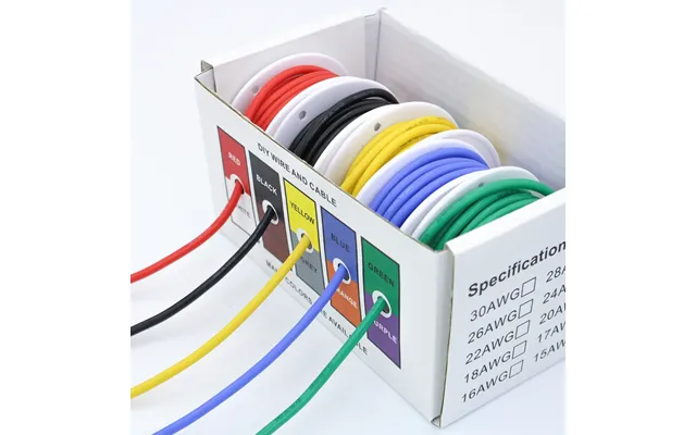 Flexible Silicone Wire And Cable 5 Colors In A Box Mixed Wire Tinned Diy High Quality Pure Copper Line 20awg 22awg 24awg