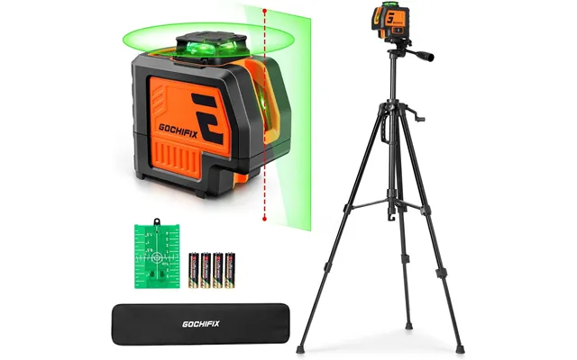 Gochifix 5 Lines Laser Level With Tripod 2 Plumb Dots Self Leveling Green Line Laser Level Tool For Construction Floor T