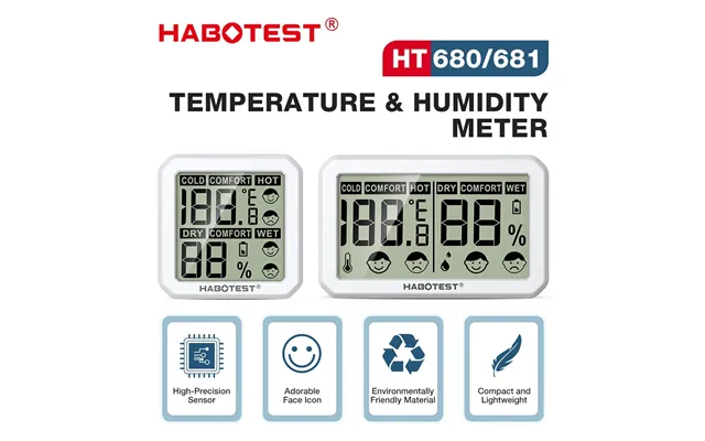 Habotest Ht680 Ht681 Thermometer Hygrometer Weather Station Mini Thermometer Living Room Lcd Digital Temperature Humidit