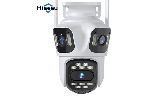 Hiseeu Wsa18 8mp 4k 5x Zoom Wifi Ptz Ip Camera Three Lens Three Screen Outdoor Camera Auto Tracking 2-way Audio Video Su