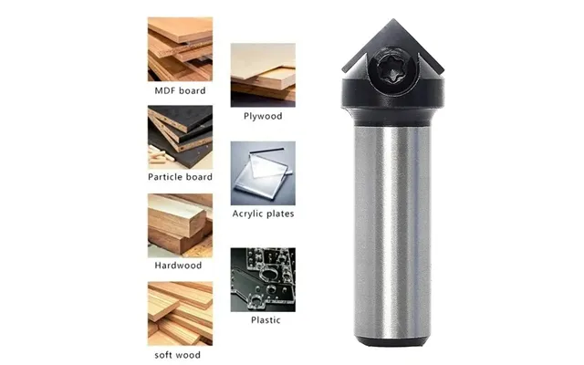Insert Style Carbide Spoilboard V Groove90 Single Flute Ruter Bit End Mills Woodworking Milling Cuttters Shank 1 4
