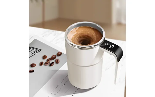 Ipree Intelligent Magnetic Auto-stirring Cup With Led Display Temperature 380ml Rechargeable Portable Mixing Coffee Mug