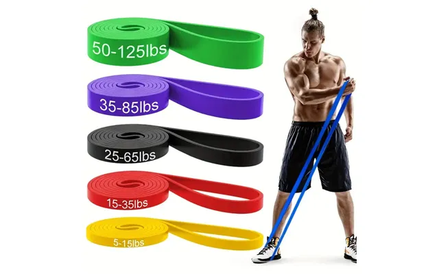 Kaload 5pc Pull Up Resistance Bands 5-125lbs Assist Exercise Workout Band Set For Fitness Strength Weightlifting And Pow