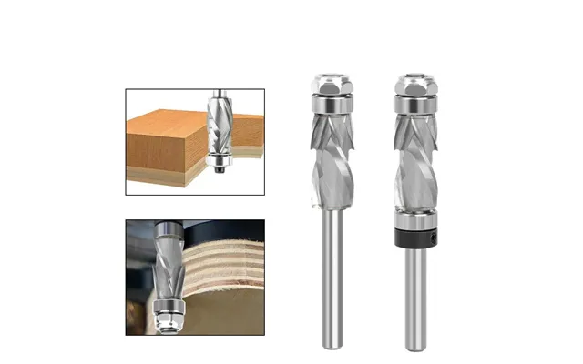 Lavie 1 4 Shank Woodworking Solid Carbide Cnc Router Bitspiral Compression Top Bearing Flush Router Bit Ideal For Car