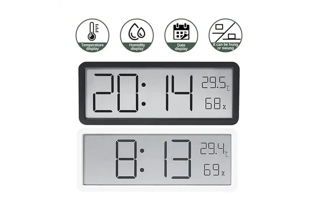 Lcd Screen Digital Wall Clock Time Temperature Humidity Time Display Electronic Clock Desktop Digital Clock Battery Powe