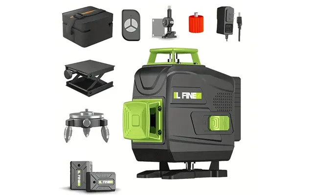 Lfine 4d 16 Line Laser Level Kit Self-leveling Horizontal And Vertical Cross Eu Plug With 2 Rechargeable Lithium Battery