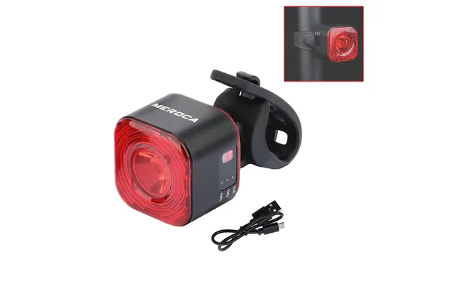 Meroca Xc02 Smart Bike Taillight 100lm Led Brightness 500mah Battery Ipx6 Waterproof Bicycle Warning Light For Electric