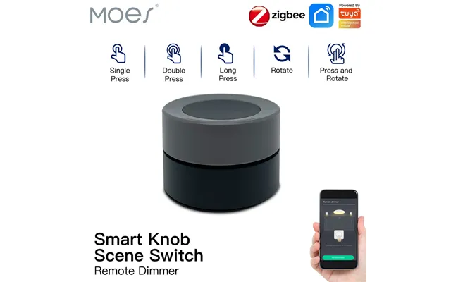 Moes Tuya Zigbe Smart Knob Switch Wireless Scene Button Controller Battery Powered Automation Scenario Smart Life App