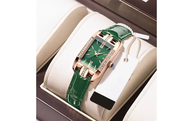 Poedagar Fashion Rectangular Quartz Watch Female Luxury Elegant Clock Waterproof Leather Band Creative Diamond Women Wat