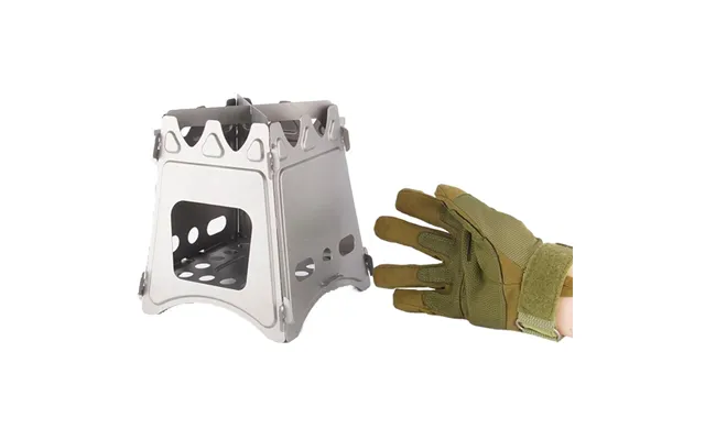 Portable Outdoor Wood Camping Barbecue Wood Stove Camping Portable Folding Card Stove Titanium Alloy Stove Titanium