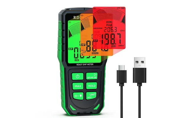 Rd637 Emf Detector 3-in-1 Portable Emf Meter For 5g Wifi Smart Meters Tri-color Lcd Accurate Measurement Rechargeable Ba