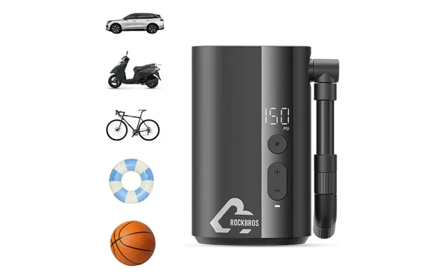 Rockbros Mini Electric Bike Air Pump 150psi 5000mah Type-c Rechargeable Led Digital Display Portable Lightweight Cycle C