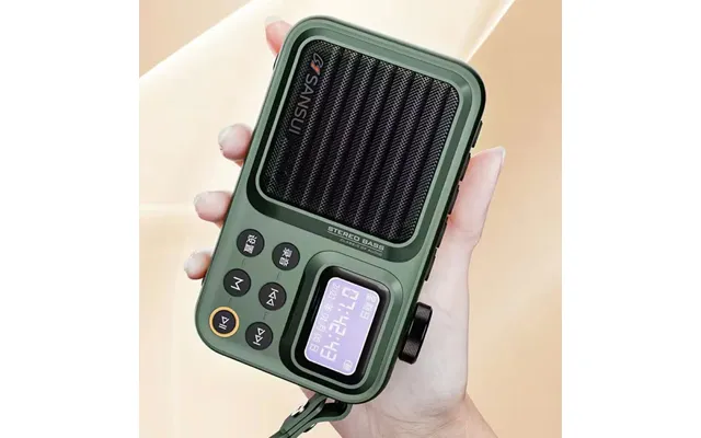 Sansui F37 Mini Portable Fm Radio Outdoor Bass Bluetooth 5.3 Speaker Recorder With Led Display Hands-free Call Support T
