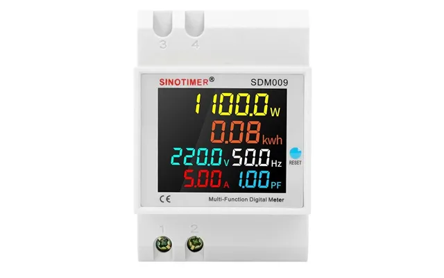 Sinotimer Sdm009 Ac40-300v Rail Single-phase Digital Voltage Current Frequency Power Factor Electric Multi-function Meas