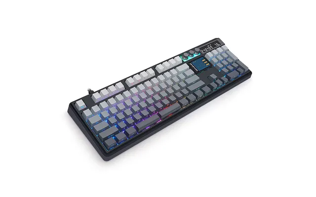 Skyloong Gk104 Pro Tri-mode Mechanical Keyboard With Dual Screen Display 3 Knobs Hot-swappable Rgb Gasket Structure Ktt