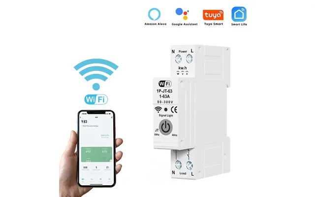 Smart Wifi Circuit Breaker Meter - Rated Voltage Ac230 Protection Against Overload Lightnin Overcurrent Self-recovery Su