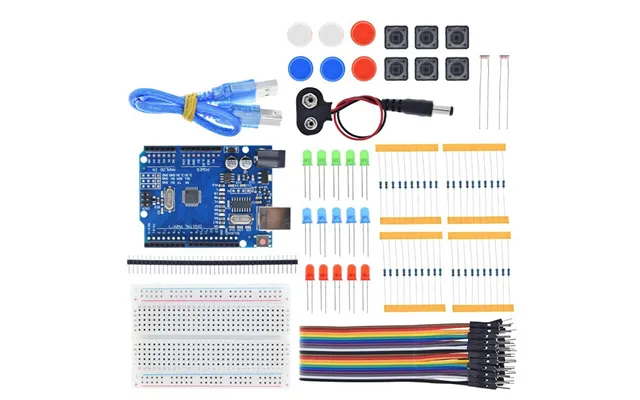 Starter Kit For Un0 R3 Beginner 13 In 1 Starter Kit Mini Breadboard Led Light Jumper Wire Button