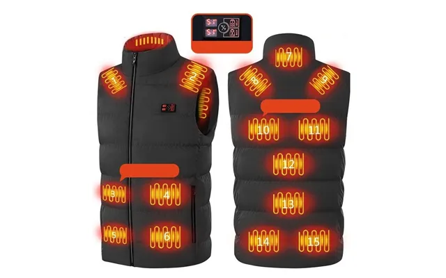 Tengoo Hp-15 Heated Vest 15 Areas Heating Temperature With Digital Display Usb Electric Thermal Clothing Winter Warm Ves