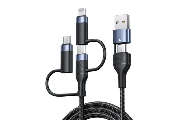Usams U62 60w 3 In 1 Usb-a Type-c To Type-c Micro Ip Cable Fast Charging Data Transmission Braided Core Line 1