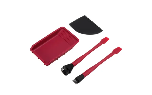 Wnew 4pcs Silicone Glue Kit Wide Narrow Brush With Flat Scraper And Glue Tray Woodworking Gluing Kit Set