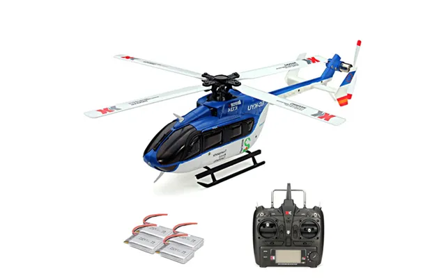 Xk K124 2.4g 6ch Brushless Ec145 3d6g System Rc Helicopter 4pcs 3