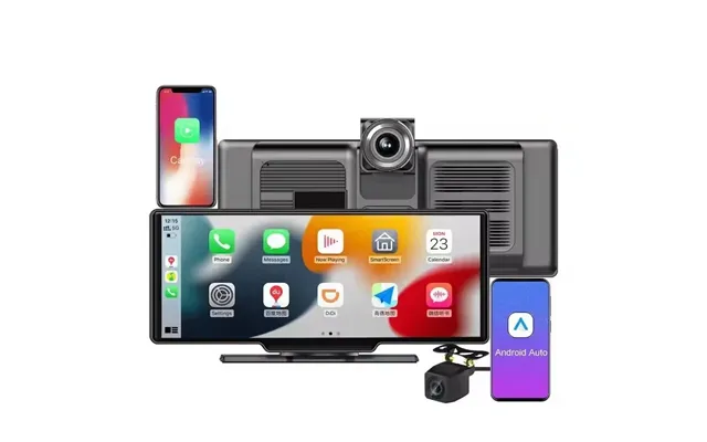 Yuehoo 10.26 Inch 2 Lens 4k Car Radio Player Gps Stereo Android Auto Wireless Carplay Dash Cam Wireless Recorder Dual-ch