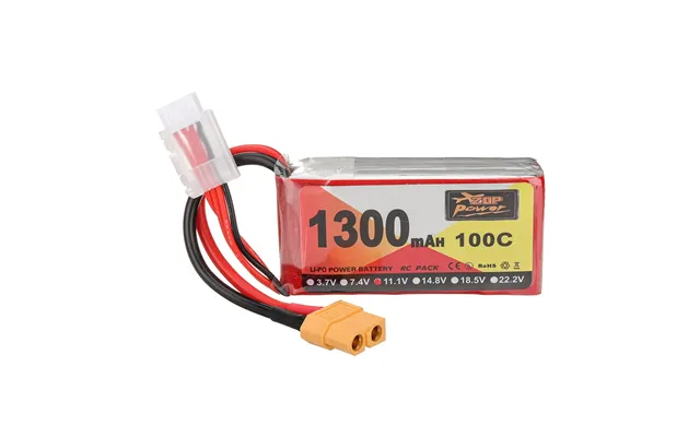 Zop Power 11.1v 1300mah 100c 3s Lipo Battery Xt60 Plug For Rc Drone product image