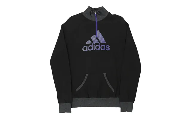 Adidas Spellout 1 4 Zip - Medium Black Cotton Blend