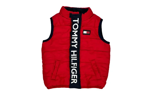 Age 12 Months Tommy Hilfiger Spellout Gilet - 2xs Red Polyester