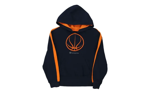 Age 8-10 Champion Graphic Hoodie - Small Navy Cotton Blend