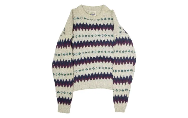 Alps Mens Patterned Jumper Grey Diamond Crew Neck 90s Wool Xl