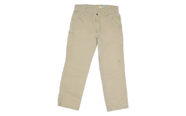 Carhartt Mens Jeans Beige Relaxed Straight Cotton Blend W34 L27 Workwear Zip