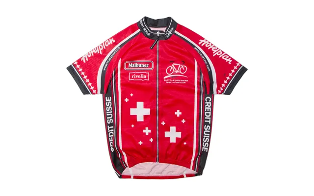 Cycling Shirt Full Zip Mens Jersey Red High Neck M