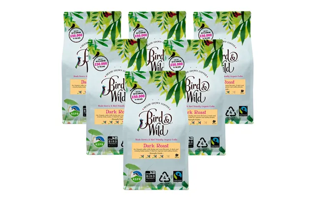 Dark Roast Espresso Fairtrade Organic Coffee - 6x200g Grind Espresso Ground