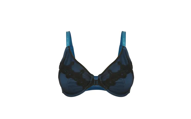 Elysia - Navy Blue Silk & Organic Cotton Front Closure Full Cup Underwired Bra Size 40d