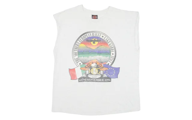 Harley Davidson Southern European Rally Italy 1996 Mens Vest Grey Sleeveless 90s Xl