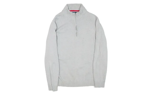 Kangol Mens Jumper Grey 1 4 Zip Tight Knit Xl