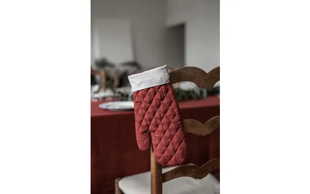Linen Christmas Oven Mitt