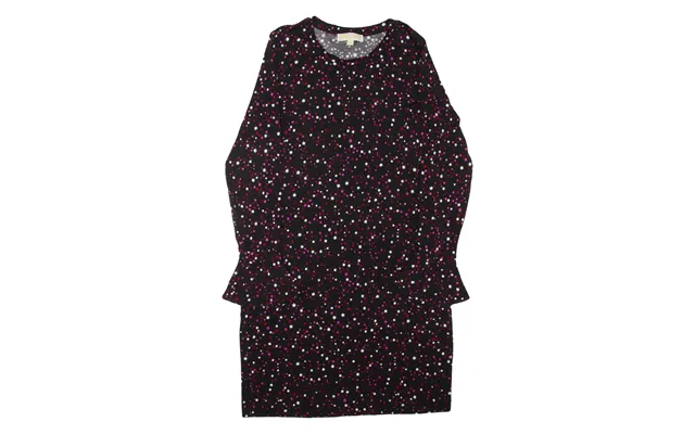 Michael Kors Womens Day Dress Black Viscose Spotted Long Sleeve Knee Length L