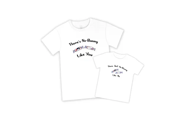 Mommy & Me Set Organic Cotton T-shirts - White Bunny Candy Size Bunny Candy Adult Tee In S Kids Tee In 4-6y