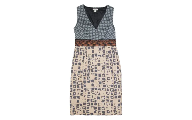 Monsoon Womens Pencil Dress Cream Crazy Pattern Sleeveless Midi Uk 12