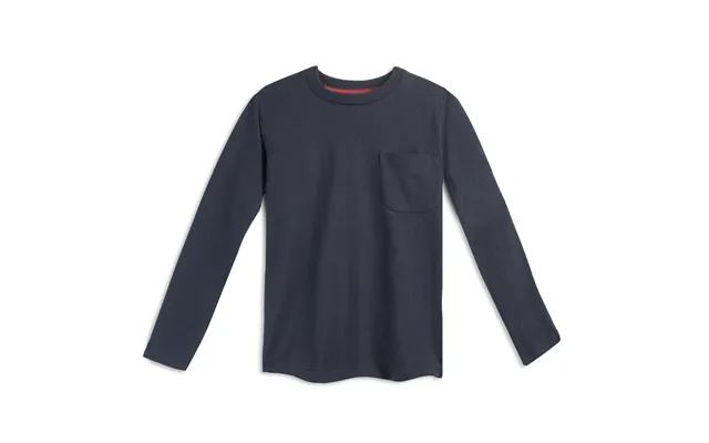 Organic Cotton Kids Shirts - Long Sleeve Pocket Tee Color Navy Size Medium 8