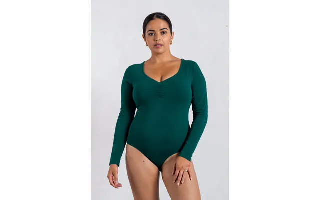Organic Cotton Sweetheart Bodysuit - Evergreen Size Xs