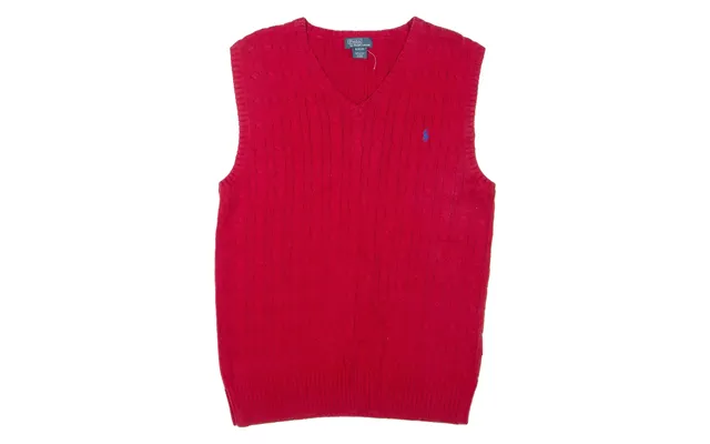 Polo Ralph Lauren Boys Jumper Red V-neck Cable Knit Sleeveless Xl