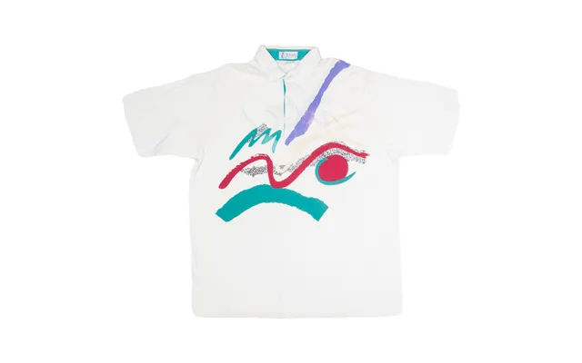 Van Heusen Players Golf Mens Polo Shirt White Crazy Pattern L