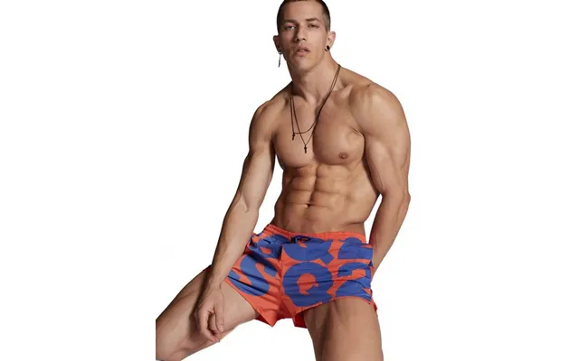 Dsquared2 - Dsq2 Swim Trunks Orange Logo Purple D7b643840 858 Ara