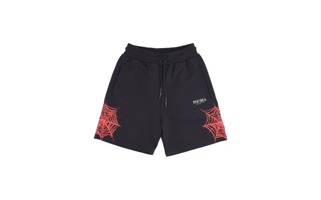 Men's Tracksuit Shorts Cobweb Print Shorts Black Red