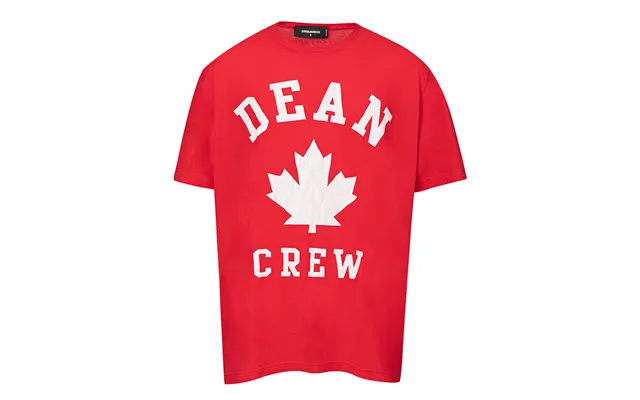 Overfit T-shirt In Red Cotton With Print Dsquared2.