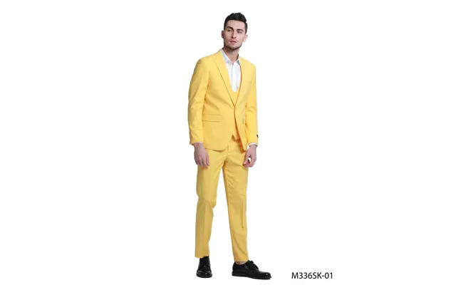 Jacket Tazio Men's 3 Piece Skinny Fit Suit With Double Breasted Vest & Jacket product image