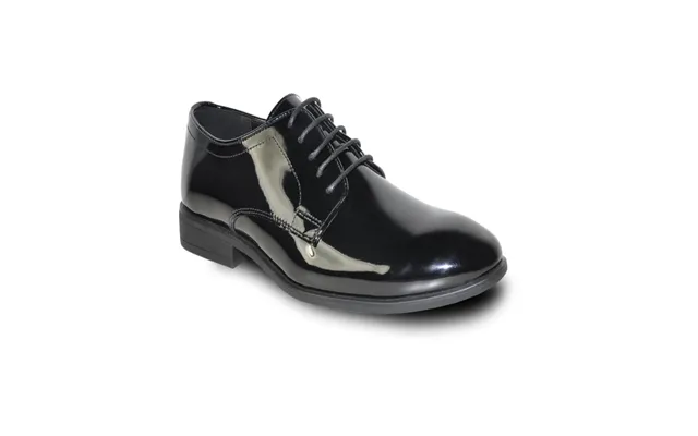 Mens Classic Plain Toe Shiny Patent Tuxedo Oxford Dress Shoe In Black